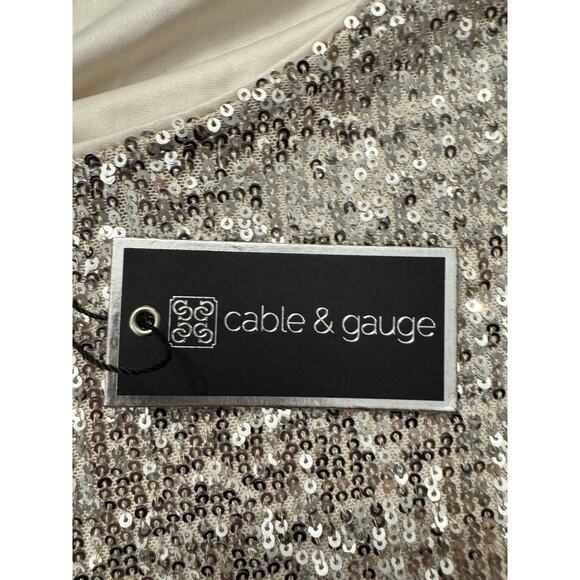 Cable & Gauge Sequin Special Occasion Blouse Top Shirt Sz 1X plus Christmas NYE - Picture 9 of 10